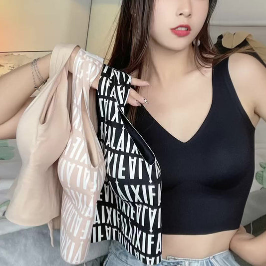 Plus Size Women's Wireless V-Neck Tank BH med V-hals