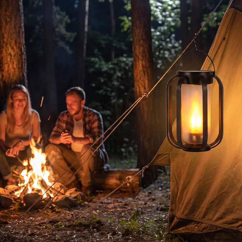 ☀️ Solcelledrevet lanterne med flimrende flamme – vanntett og automatisk – realistisk, varmt lys, perfekt til terrasser, hager eller stier – ingen ledning nødvendig 🌙
