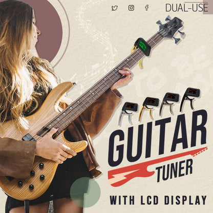 Gitar-kapodaster med dobbel funksjon og LCD-skjerm