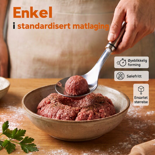🍽️ Kjøttbollformer i rustfritt stål – rask, ren og enkel å bruke. Perfekt til hjemmelaging! 🔪✨