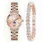 ⌚ 50% RABATT + GRATIS ARMBÅND – Diamond Fashion stjerne- og måneklokke – blendende diamanter – høy kvalitet – presis kvarts – justerbar – perfekt gave for henne