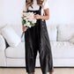 Søte Avslappede Jumpsuit med Knapper for Kvinner - Slitte Denim Snekkerbukse