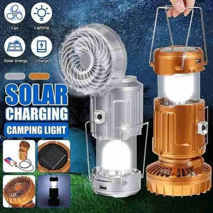 ⏰🎁Bærbar LED-Campinglampe Med Vifte