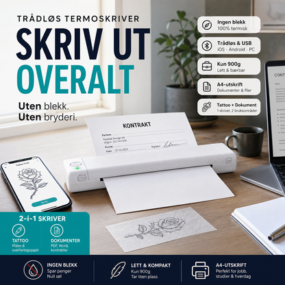 🖨️ Bærbar sjablonprinter – M08F passer til alle enheter, portabel og pålitelig. Slipp papirstopp og dyre utskrifter – skarp kvalitet hver gang! 💥✅