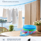 🧺 Vindtett klessnor for reise – 5/8/10 m, S-kroker i stål, kompakt. Perfekt for camping og hotell! ✨🧳