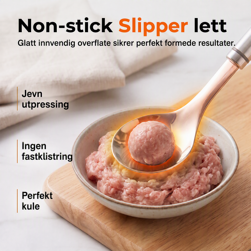 🍽️ Kjøttbollformer i rustfritt stål – rask, ren og enkel å bruke. Perfekt til hjemmelaging! 🔪✨