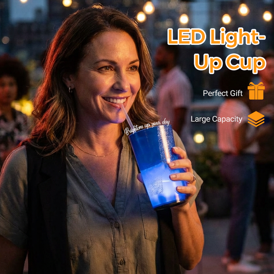 🥤Vannaktivert LED-lysende kopp med sugerør – For fester, barer og arrangementer✨