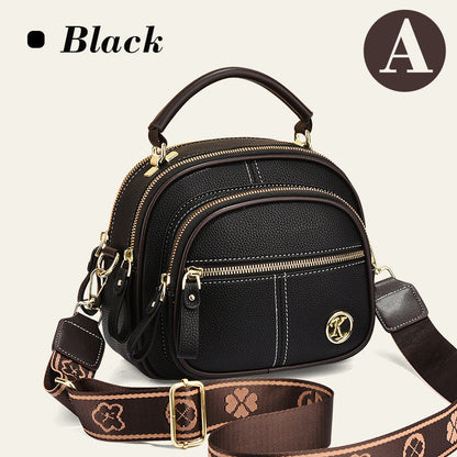 Klassisk crossbody-veske i PU-lær med flere rom og justerbar bred stropp (beste gaven til henne)