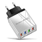 🔌 4‑ports USB-lader – 10W, intelligent strømfordeling, universell kompatibilitet. Perfekt til reising og hjemmebruk! ⚡✨