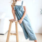 Søte Avslappede Jumpsuit med Knapper for Kvinner - Slitte Denim Snekkerbukse