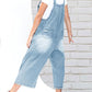 Søte Avslappede Jumpsuit med Knapper for Kvinner - Slitte Denim Snekkerbukse