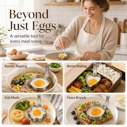 🍳 50 % RABATT I BEGRENSET TID! Eggringform i rustfritt stål 304, non-stick-form til stekte egg i ulike former til frokost