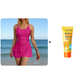 👙 BEGRENSET TILBUD: 50 % RABATT! 🌺 Badedrakt med skjørt og rynket design samt doble stropper – slanker magen, gir god støtte og tørker raskt ✨