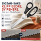 ✂️ Multifunksjonsaks med sagtaggede tenner – skjærer flere lag stoff, gir sikksakkmønster. Rustfritt stål, komfortabelt grep – perfekt til quilting og sying! 🧵💪