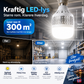 💡 Kjempe LED-pære 160mm – dobbel kjerne, 300m² dekning, E27, høy fargegjengivelse. Perfekt til store rom! ✨🔌