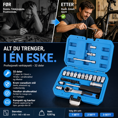 Praktisk Gave-Kjerne Skralle Pipenøkkelsett