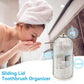 🪥 Tannbørsteholder med skyvelokk – 360° roterbar, støvbeskyttet, drenering. Ryddig og hygienisk bad hver dag! ✨🚿