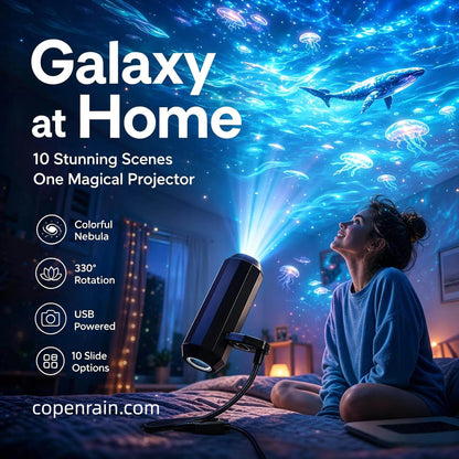 Plug-and-Play HD-nattlampe med Galaxy- og havmotiv🥳Over 50 000 fornøyde brukere