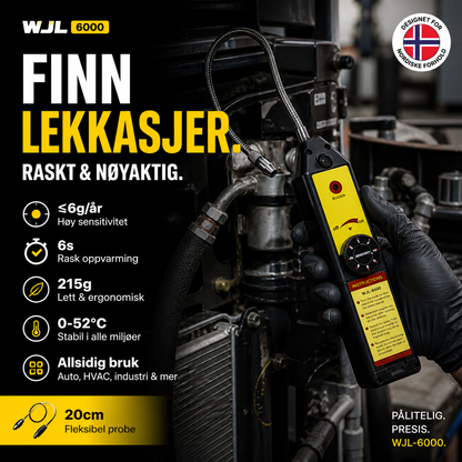 ⚡ Bærbar AC-lekkasjesøker – 215g, ergonomisk sonde, 20cm rekkevidde. 2–10 sek tilbakestilling – pålitelig i 0–52°C. Ideell for verksted og hjem! 🔧✨