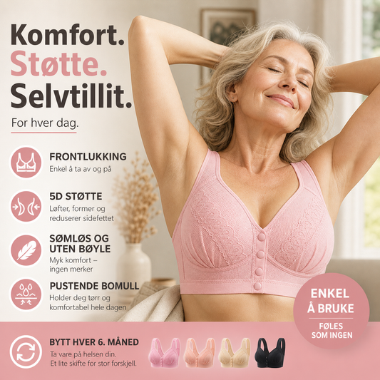 📢👙SPESIALPRIS DEN SISTE DAGEN⚡OVER 50 000 SOLGTE💕CloudComfort™ bomulls-BH med knapper foran – Pustende • Uten bøyle • Støtte hele dagen • Uten polstring og hudvennlig 🌿
