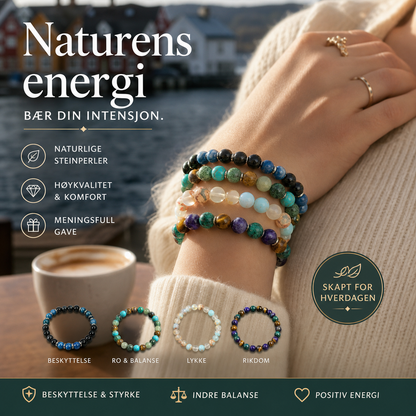 📿 Armbånd med natursteinsperler – elegant design, fremmer positiv energi, høy kvalitet. Perfekt gave – gir stil og sjarm til ethvert antrekk! ✨💎
