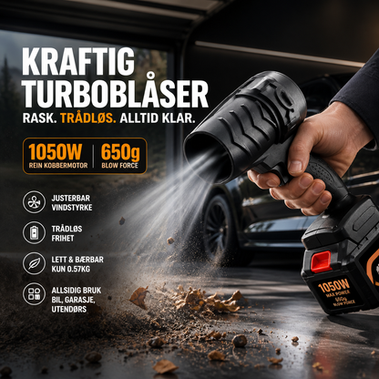 ⚡🔋 1050W effekt + 60 minutters kjøretid! Rengjør og blås opp i ett verktøy 🏡🚗