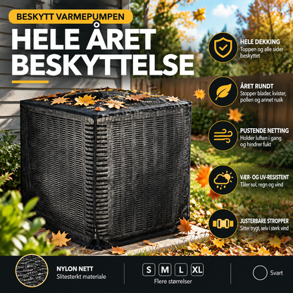 ❄️ Beskyttelsesnett for utendørs AC – full dekning, pustende nylon, justerbar stropp. Holder enheten ren hele året! ✨🛡️