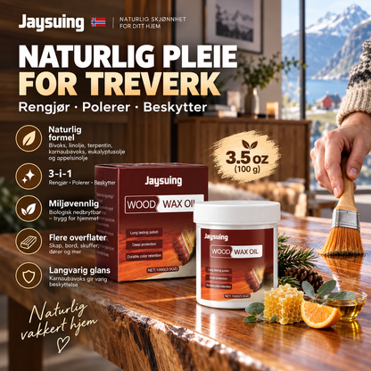 🌧️ Beskyttende treolje – trenger dypt inn, motvirker uttørking, fremhever strukturen. Perfekt til møbler og gjerder! 💪🌿