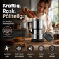 🛡️ Kompakt hjemmekvern – kraftig kobbermotor, 316 stål, lavt støynivå. Ideell til baking, matlaging og DIY – presis og effektiv hver gang! 🌿🔧