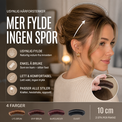 💇‍♀️ Usynlige hårklemmer – løfter og gir volum, passer alle hårtyper. Perfekt til bryllup og hverdag! ✨🪞
