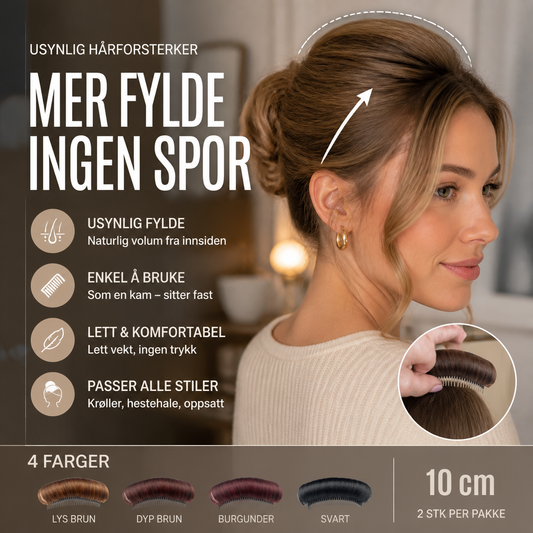💇‍♀️ Usynlige hårklemmer – løfter og gir volum, passer alle hårtyper. Perfekt til bryllup og hverdag! ✨🪞