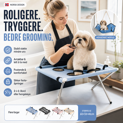 🐕🛏️ 2-i-1 sammenleggbar pleieseng for kjæledyr – 48 % RABATT! Pleiebord + koselig seng i ett – bærbar, enkel å rengjøre og perfekt for hjemmebruk og på reise 🔥💪✨