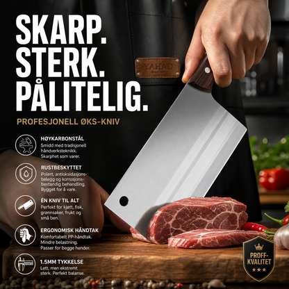 ✨ Smidd kokkekniv i høykarbonstål – Skarp, slitesterk, rustbestandig og allsidig for ethvert kjøkken! ✨