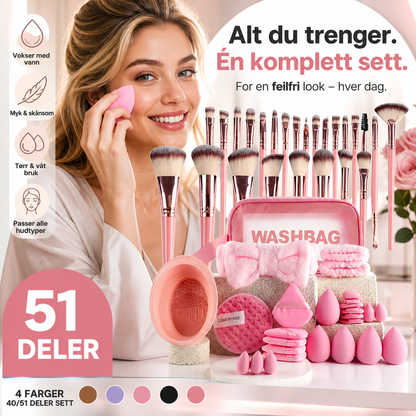 💄 Alt-i-ett sminkesett – 40/51 deler, myk, hudvennlig, perfekt til reiser! 🧳✨