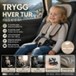 🧸 Bærbart barnesete – 0–12 år, fempunktsbelte, pustende mesh. Passer i alle biler – perfekt til reiser! 🚗✈️