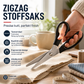 ✂️ Multifunksjonsaks med sagtaggede tenner – skjærer flere lag stoff, gir sikksakkmønster. Rustfritt stål, komfortabelt grep – perfekt til quilting og sying! 🧵💪