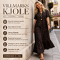🐆 Lang leopardkjole med V-hals – høy midje fremhever figuren, flytende maxi-skjørt. Pustende ermer, tidløst mønster – perfekt til hverdags og fest! ✨👗