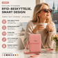 👛 RFID-tyverisikker telefonveske – 4 kortrom, 3 rom, gjennomsiktig berøringslomme. Lett PU-skinn, justerbar stropp – perfekt til hverdag og reiser! 🛡️✨