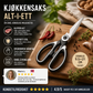🔪 Multifunksjonell kjøkkensaks – kutter kjøtt, grønnsaker, fisk, nøtter og mer. Rustfritt stål! 🦴✨