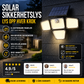 🌞 Ultralyst solcellelampe – fire justerbare LED-paneler dekker hele hagen. Bevegelsessensor, vanntett og lader på sol – trygghet døgnet rundt! 🛡️✨