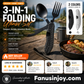 🍴 4‑i‑1 sammenleggbart tur-bestikk – kniv, gaffel, skje og flaskeåpner i ett. Rustfritt stål – perfekt for camping! 🏕️✨
