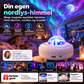 🌌 Aurora stjerneprojektor – Bluetooth, musikk-synk, månelys. Forvandle rommet til en magisk galakse! ✨🎶