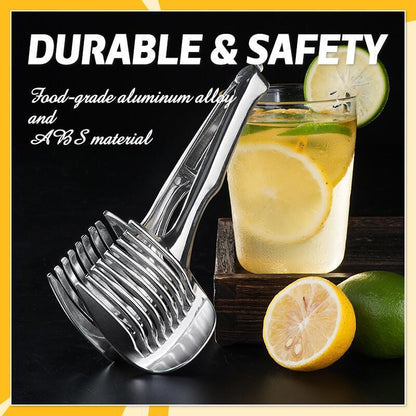 🍋 50 % RABATT NÅ! Kreativt kjøkkenverktøy – håndholdt skjærer i matvaregodkjent aluminiumslegering. Rask skjæreholder for sitron, tomat, løk og myke frukter og grønnsaker.