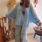 ⏳ Begrenset tid 50% avslag! 💥Women's Loose Fit Blouse & Floral Printed Wide-Leg Pants Set （Jo mer du kjøper, jo høyere rabatt）