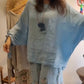 ⏳ Begrenset tid 50% avslag! 💥Women's Loose Fit Blouse & Floral Printed Wide-Leg Pants Set （Jo mer du kjøper, jo høyere rabatt）