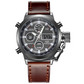 ⌚ Retro dual-display klokke – analog+digital, 8+ funksjoner (GMT, alarm, nedtelling). Vanntett 50m, slagfast – perfekt til hverdag og eventyr! ⏱️💪
