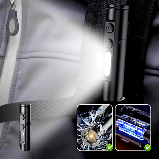 Oppladbar og magnetisk mini-nøkkelringlommelykt