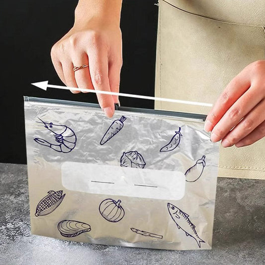 Gjenbrukbare, forseglbare oppbevaringsposer av aluminiumsfolie