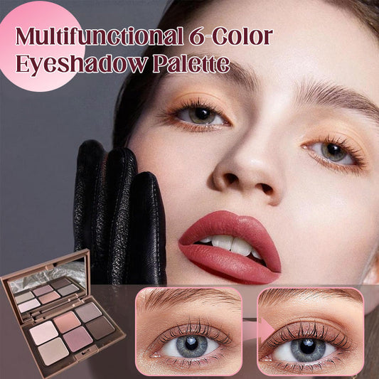 Multifunksjonell 6-fargers øyenskyggepalett