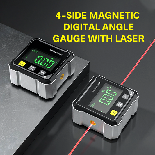 4-siders magnetisk digital vinkelmåler med laser